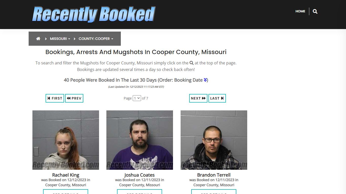 Recent bookings, Arrests, Mugshots in Cooper County, Missouri