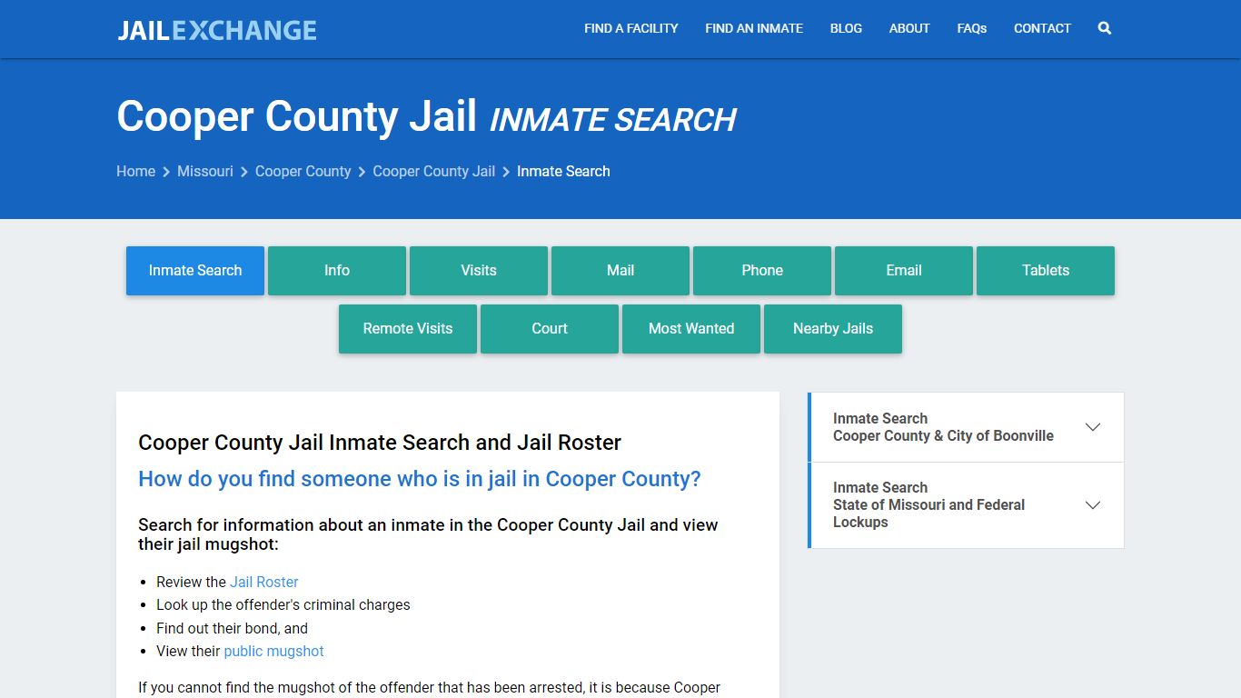 Inmate Search: Roster & Mugshots - Cooper County Jail, MO